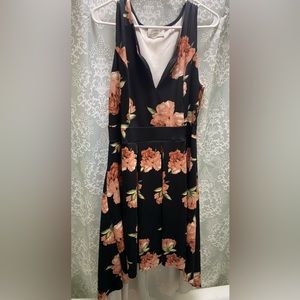 Plus high low floral dress